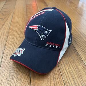 Vintage 2001 New England Patriots Super Bowl Champs Reebok NFL Y2K Hat